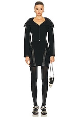 ALAÏA Zipped Jacket in Noir ALA?A, view 4, click to view large image.
