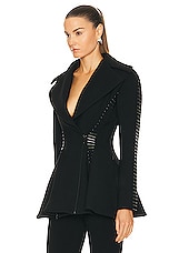 ALAÏA Fitted Jacket in Noir ALA?A, view 3, click to view large image.