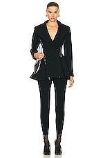ALAÏA Fitted Jacket in Noir ALA?A, view 5, click to view large image.