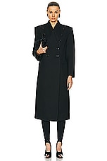 ALAÏA Large Coat in Noir, view 4, click to view large image.