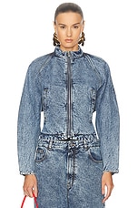 ALAÏA Round Jacket in Bleu Neige, view 1, click to view large image.