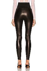 ALAÏA High Waisted Stretch Leather Legging in Noir, view 3, click to view large image.
