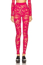 ALAÏA Lace Legging in Fuchsia, view 1, click to view large image.