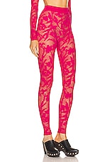 ALAÏA Lace Legging in Fuchsia, view 2, click to view large image.