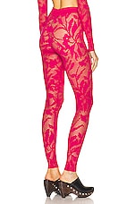 ALAÏA Lace Legging in Fuchsia, view 3, click to view large image.