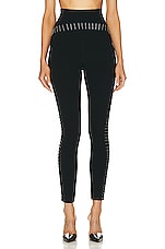 ALAÏA Embroidered Legging in Noir Alaia, view 2, click to view large image.
