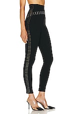 ALAÏA Embroidered Legging in Noir Alaia, view 3, click to view large image.