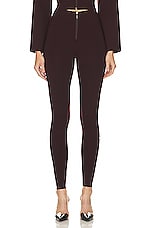 ALAÏA High Waisted Legging in Burgundy, view 1, click to view large image.