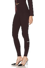 ALAÏA High Waisted Legging in Burgundy, view 3, click to view large image.