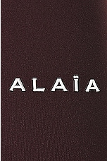 ALAÏA High Waisted Legging in Burgundy, view 6, click to view large image.