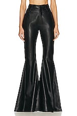 ALAÏA Leather Flare Pant in Noir Alaia, view 1, click to view large image.