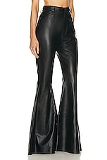 ALAÏA Leather Flare Pant in Noir Alaia, view 2, click to view large image.