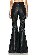 ALAÏA Leather Flare Pant in Noir Alaia, view 3, click to view large image.