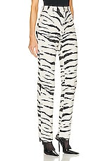 ALAÏA Straight Pants in Creme & Noir Brule, view 2, click to view large image.