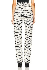ALAÏA Straight Pants in Creme & Noir Brule, view 3, click to view large image.