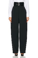 ALAÏA Belted Pants in Noir, view 1, click to view large image.