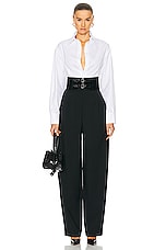 ALAÏA Belted Pants in Noir, view 4, click to view large image.