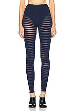 ALAÏA Striped Legging in Marine, view 1, click to view large image.