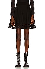 ALAÏA High Waisted Mini Skirt in Noir, view 1, click to view large image.