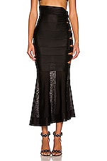 ALAÏA Edition 1986 Long Skirt in Noir, view 2, click to view large image.