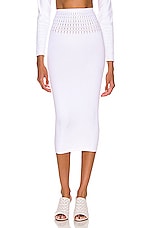 ALAÏA Tube Skirt in Blanc Optique, view 1, click to view large image.