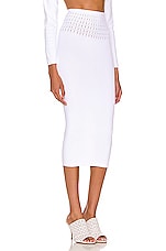 ALAÏA Tube Skirt in Blanc Optique, view 2, click to view large image.