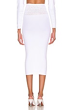 ALAÏA Tube Skirt in Blanc Optique, view 3, click to view large image.