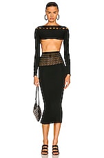 ALAÏA Tube Skirt in Vert Fonce, view 4, click to view large image.