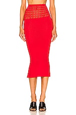ALAÏA Tube Skirt in Ecarlate, view 1, click to view large image.
