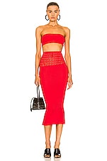 ALAÏA Tube Skirt in Ecarlate, view 4, click to view large image.