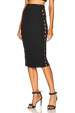 ALAÏA Openwork Skirt in Noir, view 1, click to view large image.
