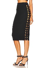 ALAÏA Openwork Skirt in Noir, view 4, click to view large image.