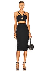 ALAÏA Openwork Skirt in Noir, view 6, click to view large image.