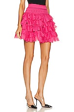 ALAÏA Ruffle Skirt in Fuchsia, view 2, click to view large image.