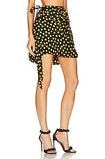 ALAÏA Knot Skirt in Nuit & Jaune, view 2, click to view large image.