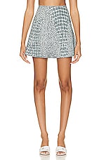 ALAÏA Mini Skirt in Blanc & Opaline, view 1, click to view large image.