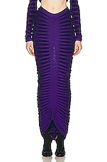 ALAÏA 3d Long Skirt in Ultraviolet, view 1, click to view large image.