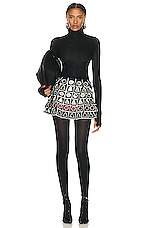 ALAÏA Mirror Skirt in Noir & Blanc, view 4, click to view large image.