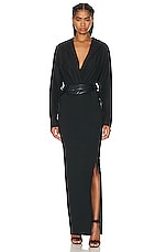 ALAÏA Long Tube Skirt in Noir ALA?A, view 4, click to view large image.