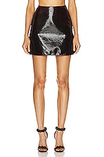 ALAÏA Mini Skirt in Rouge Fonce, view 1, click to view large image.
