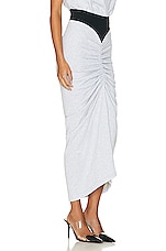 ALAÏA Draped Skirt in Gris & Noir, view 2, click to view large image.