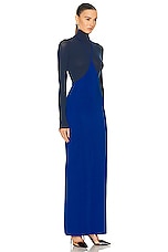 ALAÏA Gown Skirt in Bleu De Prusse, view 2, click to view large image.