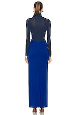 ALAÏA Gown Skirt in Bleu De Prusse, view 3, click to view large image.