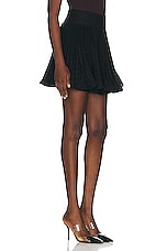 ALAÏA Short Skirt in Noir & Chocolate, view 2, click to view large image.