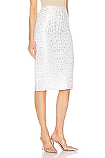 ALAÏA Pencil Skirt in Blanc, view 2, click to view large image.