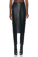 ALAÏA Leather Pencil Skirt in Noir, view 1, click to view large image.