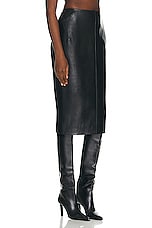 ALAÏA Leather Pencil Skirt in Noir, view 2, click to view large image.