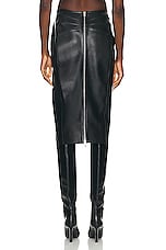 ALAÏA Leather Pencil Skirt in Noir, view 3, click to view large image.