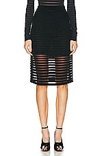 ALAÏA Striped Pencil Skirt in Noir ALA?A, view 1, click to view large image.