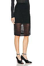 ALAÏA Striped Pencil Skirt in Noir ALA?A, view 2, click to view large image.